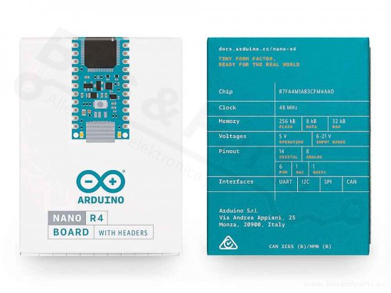 Arduino Nano R4 ABX00143 met voorgeïnstalleerde headerpins